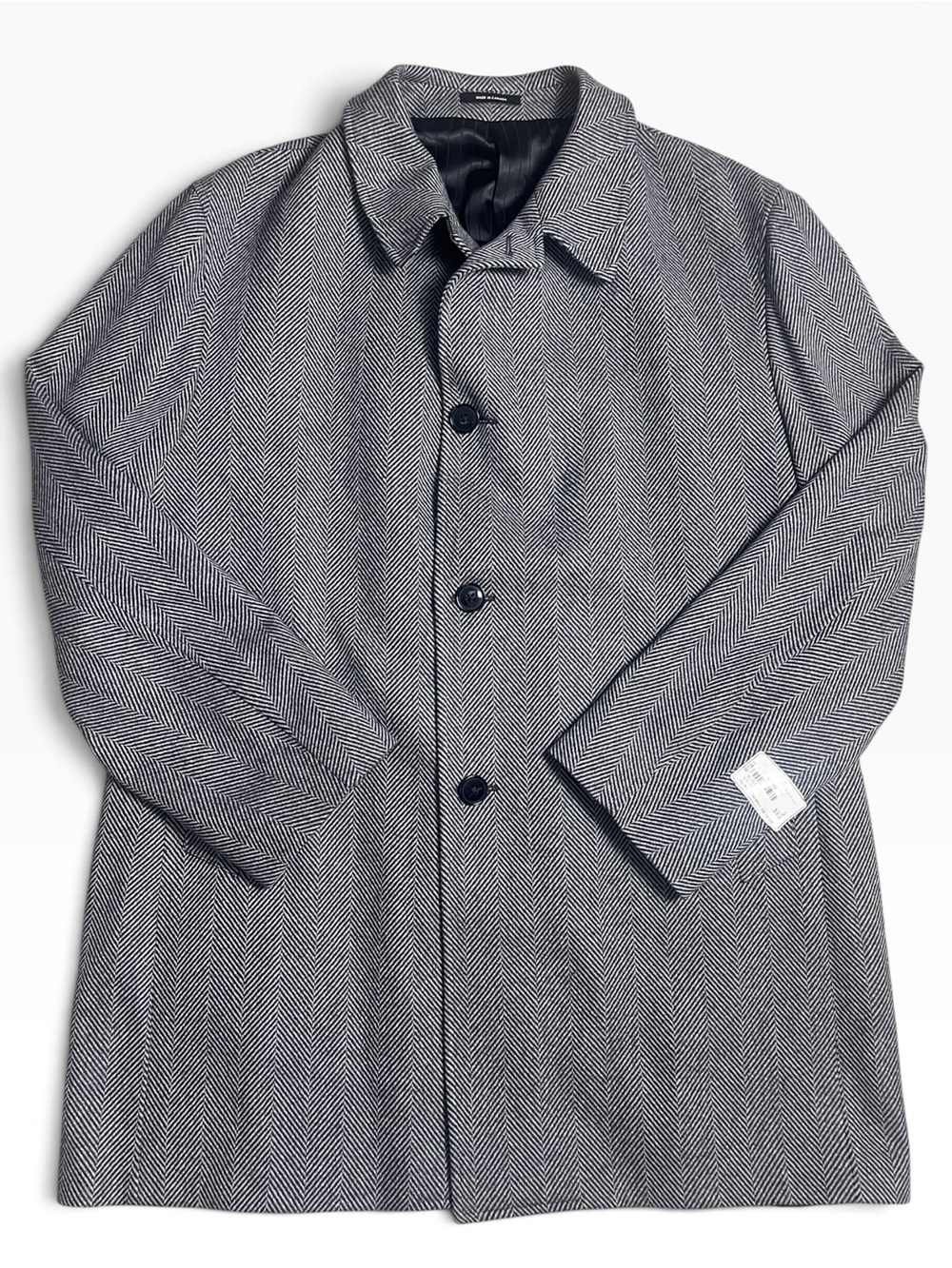Bullock & Jones Herringbone Wool Cashmere Top Coat Mens 50R New With Tags $995